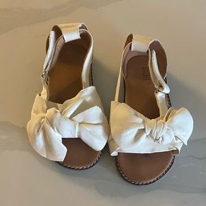 Zara Girls Cream Bow Sandal